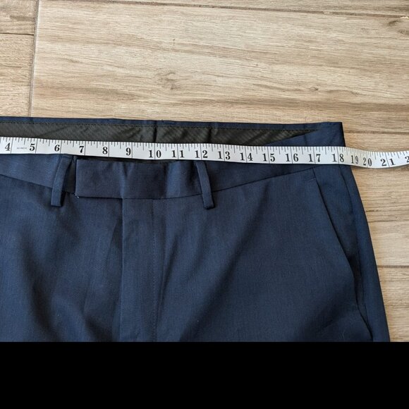 Kenneth Cole REACTION Men’s Dress Pants 36x34 Black Herringbone Flat Front - Picture 4 of 6